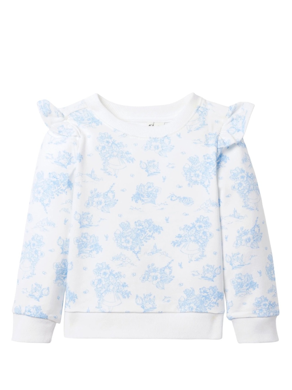 Janie and Jack x Disney Alice in Wonderland Ruffle Sweatshirt Size 6 NWT